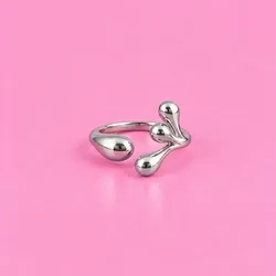 Anillo gota plateado