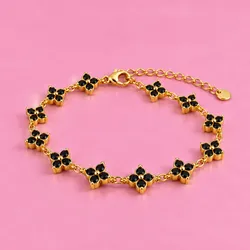 Pulsera de flor negra