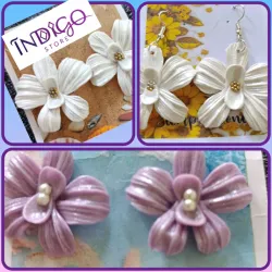 Aretes colgantes de orquídea