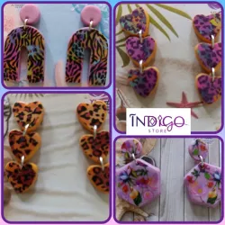 Aretes de Cerámica con resina #2