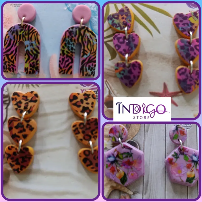 Aretes de Cerámica con resina #2