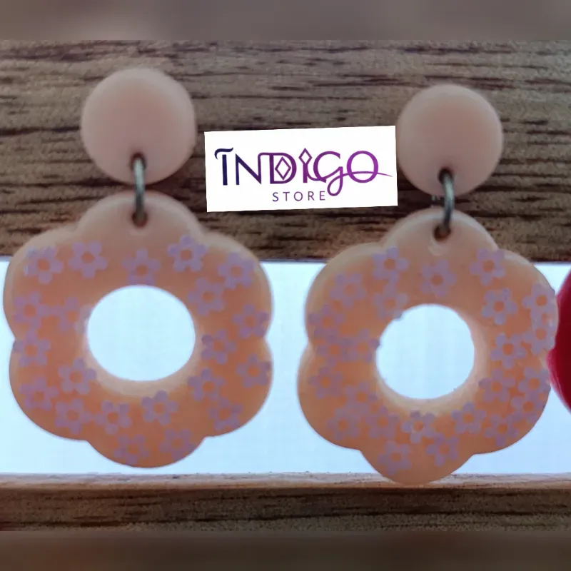 Aretes de cerámica y resina #1