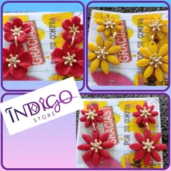 Aretes de flores variados colgantes