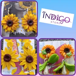 Aretes de girasol 🌻#1