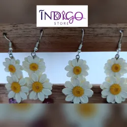 Aretes de Margaritas colgantes