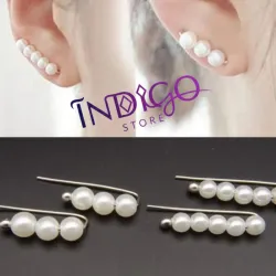 Aretes de perlas blancas