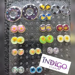 Aretes de resina encapsulada