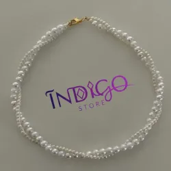 Collar de perlas trenzado