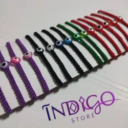 Pulsera trenzada de ojos turcos