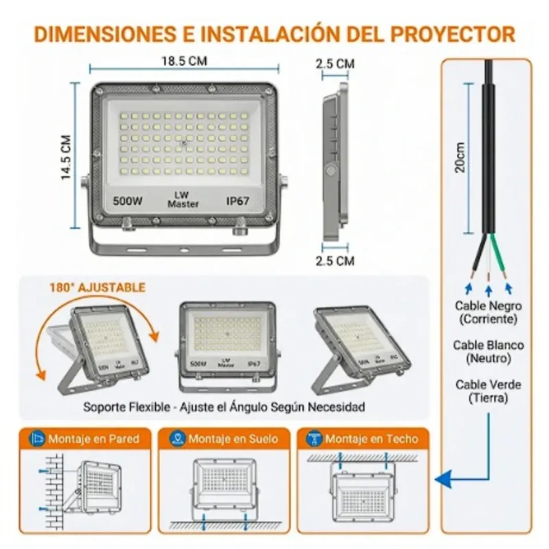 Reflector LED 500W