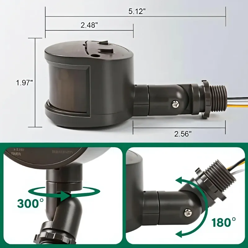 Sensor de movimiento PIR 180°