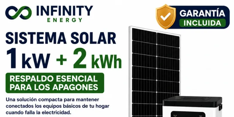 Kit Solar 1 kW + Batería 2 kWh + 1 Panel Solar