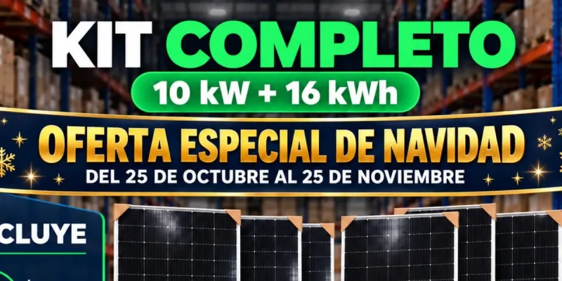 Kit Solar 10 kW + Batería LiFePO₄ 16 kWh + 6 Paneles Solares — 110V/220V