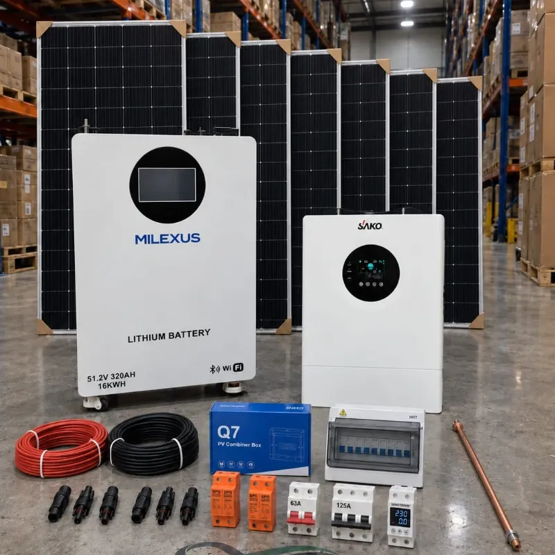Kit Solar 10 kW + Batería LiFePO₄ 16 kWh + 6 Paneles Solares — 110V/220V
