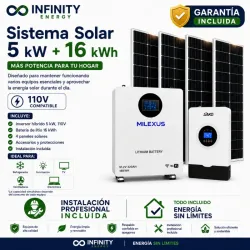 Kit Solar 5 kW + Batería LiFePO₄ 16 kWh + 4 Paneles Solares