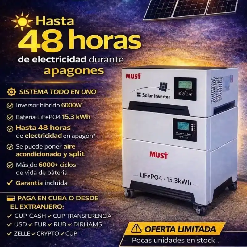 ⚡ Kit Solar Todo en uno | Inversor 6kw + 8 Paneles SunEvo 565W + Sistema con Batería de Litio 15.3kWh