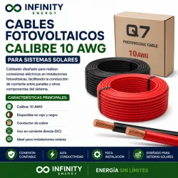 ROLLO DE CABLE FOTOVOLTAICO 10AWG — 50 METROS