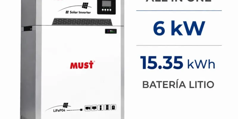 Sistema Solar Portátil 6kW con Batería de Litio 15.3 kWh | Energía para Casas con Aire Acondicionado