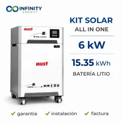 Sistema Solar Portátil 6kW con Batería de Litio 15.3 kWh | Energía para Casas con Aire Acondicionado