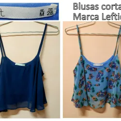 Blusas cortas de tirantes azules