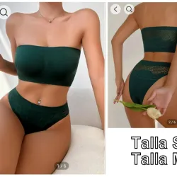 Conjunto de top y braga, verde, elastizado