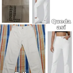 Pantalón Blanco, mom jean. 