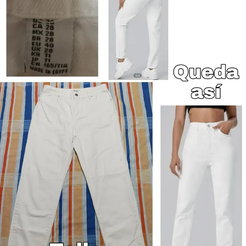 Pantalón Blanco, mom jean. 