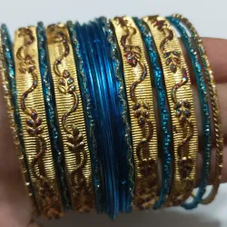 Paq de 16 pulsos azules con brillos