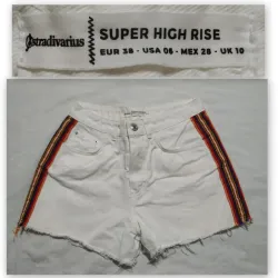 Shorts blanco con colores a los lados,  