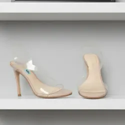 Tacones cinta transparente 