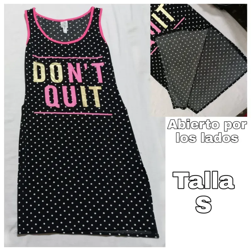 Vestido de tirantes, negro con lunares