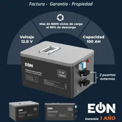 Batería LifePo4 1280Wh | 2 puertos externos