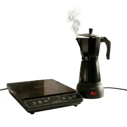 COMBO Estufa de Inducción Simple MILEXUS + Cafetera Negra 6 tazas