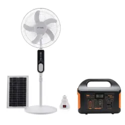 COMBO Ventilador Recargable STAVEL 16" + Estación de Carga 500W EG010LI
