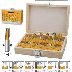 Set de fresas para Router INGCO 12pcs