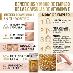 Cápsulas de vitamina E facial 60 cápsulas