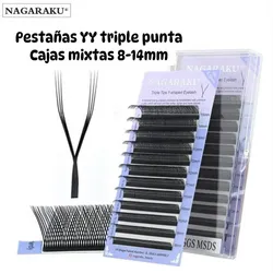 Pestañas YY triple punta mixtas