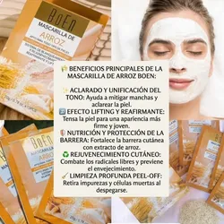 Sobre mascarilla peel off arroz