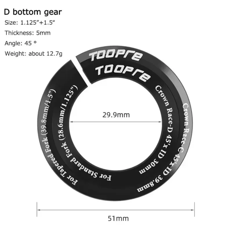 Adaptador para poner frente de caña recta en cuadro de dirección cónico