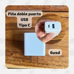 Piña doble puerto (USB y Tipo C)