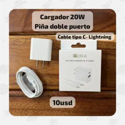 Cargador 20W (Tipo C - Lightning) 