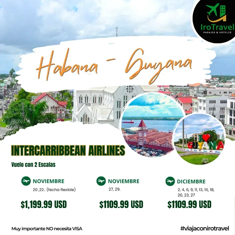 Viaje Habana - Guyana