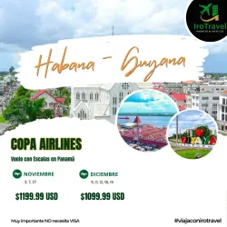 Viaje Habana - Guyana