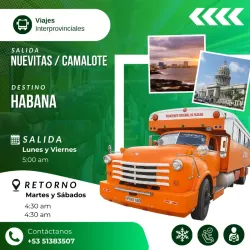 Viajes Interprovinciales (Nuevitas/Camalote-Habana)