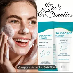 Limpiador facial de ácido salicílico y ácido hialurónico, niacinamida y ceramida y ácido cítrico  100g (3.4onz)