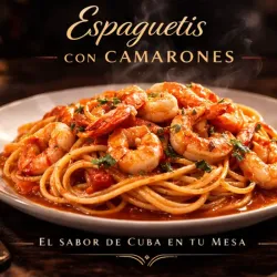Espaguetis con Camarones
