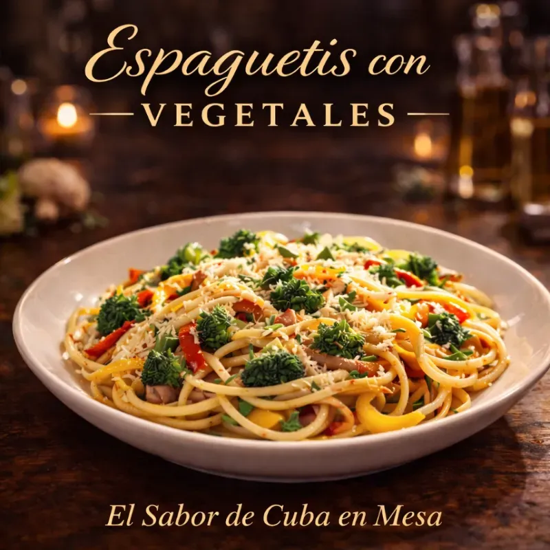 Espaguetis con Vegetales
