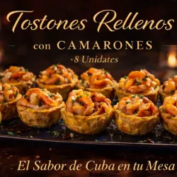 Tostones Rellenos con Camarones (8unid)