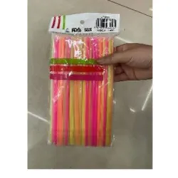 Absorbentes;  5mm*224m m; PP de grado alimenticio; mezcla  de colores; Tubo recto  100pcs/bolsa