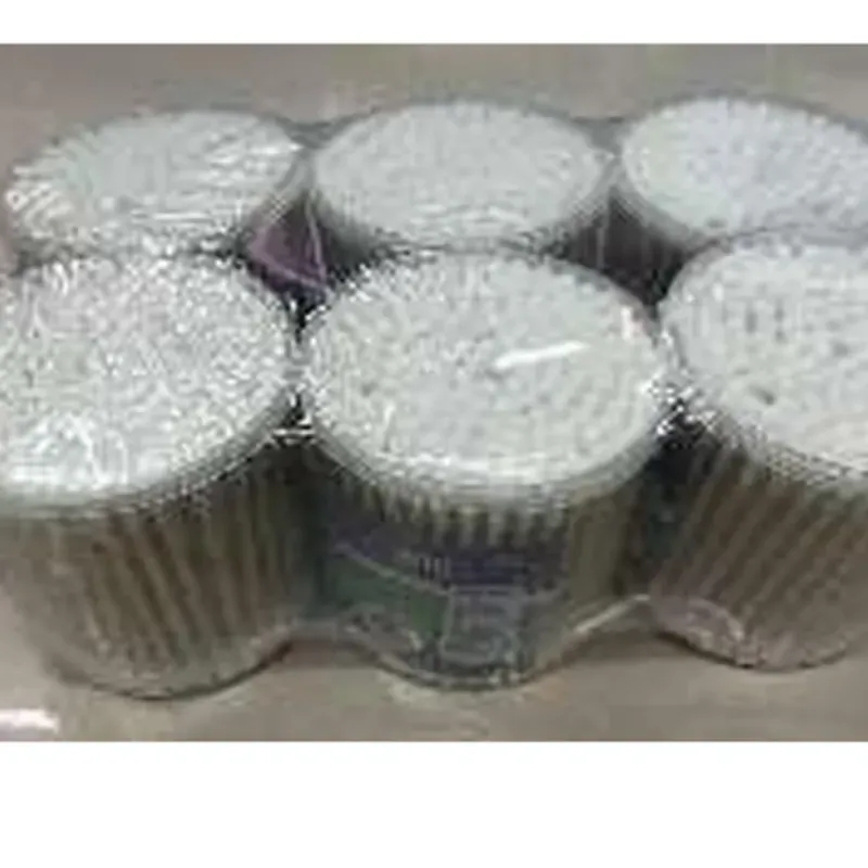  bastoncillos de algodón  Doble cabeza, 7,5 cm  150pcs / barril, 6 barriles / blister